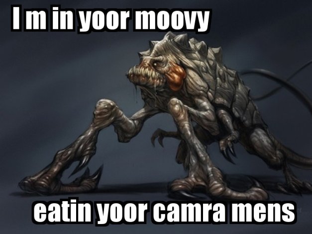 I M IN YOOR MOOVY, EATIN YOOR CAMRA MENS